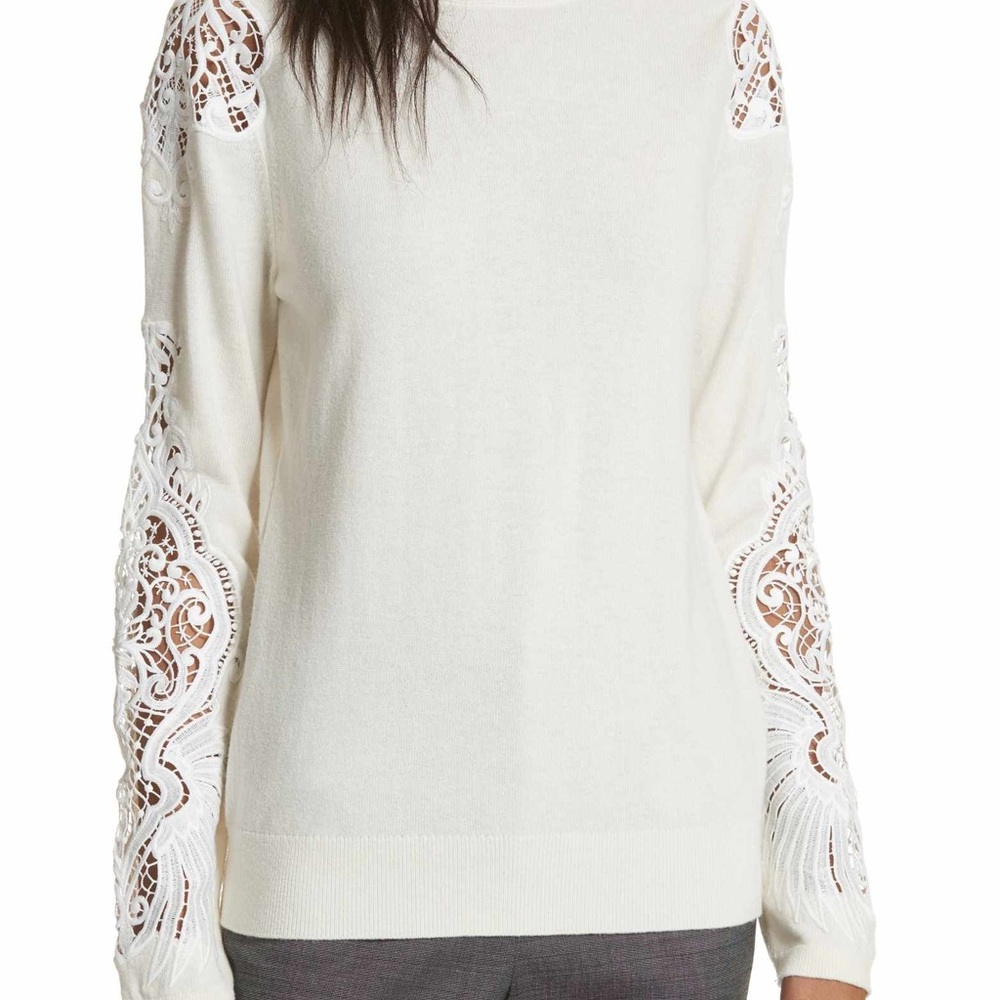 Ted Baker Lace Detail Sweater, Ivory